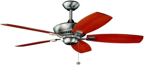 Vista 5 de Kichler Canfield Ventilador de techo de 52 pulgadas sin luz, diseño industrial vintage de 5 aspas para dormitorio, cocina, sala de estar, acabado