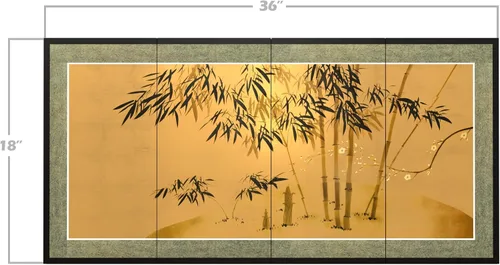 Vista 8 de Oriental Furniture - Hoja de oro de bambú de 18 pulgadas de alto