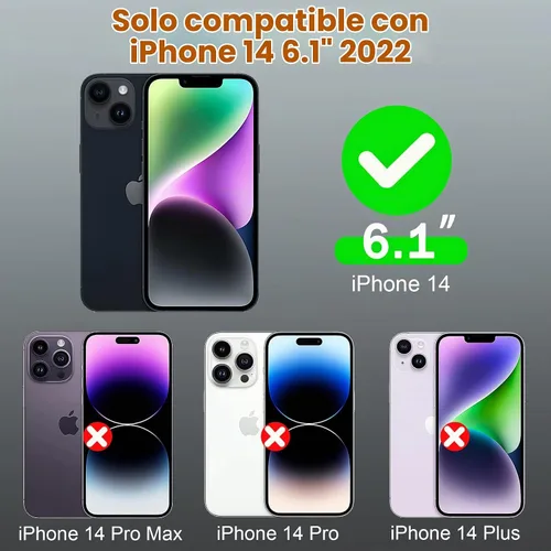 Vista 3 de Funda resistente para Apple iPhone 14, con clip para cinturón y soporte, resistente a prueba de golpes, funda protectora de cuerpo completo