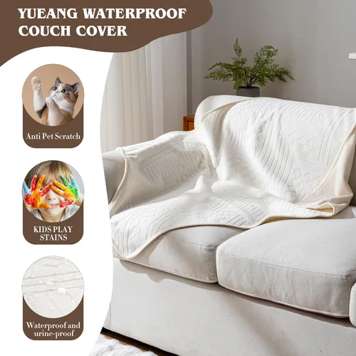 Vista 6 de Funda impermeable para silla reclinable, lavable de terciopelo de doble cara y patrón reversible, para sofá, cama, automóvil y sofá, protección