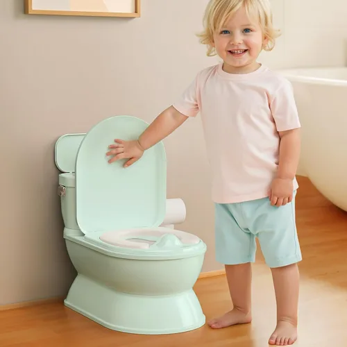 Vista 10 de CheerTry Inodoro de Entrenamiento para Niños Pequeños 2 en 1 - Silla de Baño Más Grande y Asiento de Entrenamiento Desmontable para Niños y Niñas