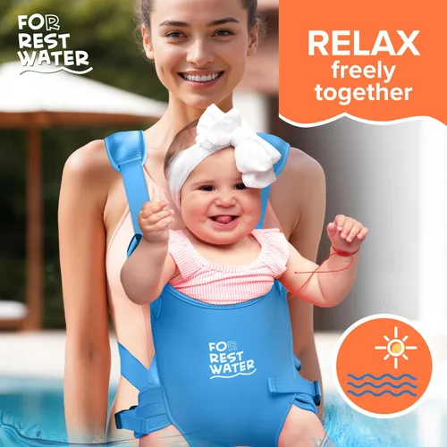 Vista 3 de Portabebés ergonómico de neopreno prémium para agua cálida y segura y diversión en la tierra (4-24 meses) - Arnés ajustable para bebés y niños