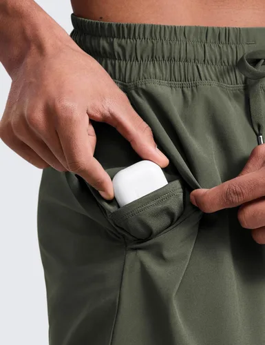 Vista 6 de CRZ YOGA Pantalones cortos de entrenamiento sin forro para hombre de 5 pulgadas, ligeros, de secado rápido, para correr, deportes, atletismo