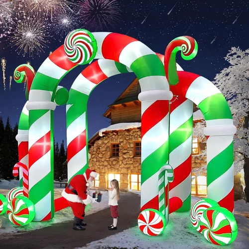 Vista 12 de Kalolary Árbol de Navidad inflable de 20 pies con luz LED, inflable gigante para exteriores, decoración al aire libre para fiestas, patio, césped