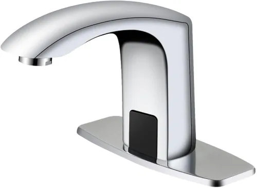 Vista 12 de Grifo de baño sin contacto con sensor automático de movimiento, llaves de fregadero con cubierta de agujero y mezclador de temperatura, llave