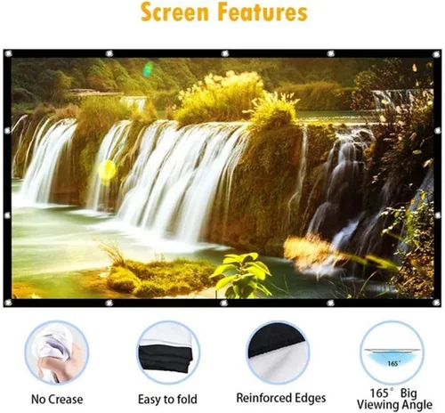 Vista 3 de Foldable 16:9 Projector 60 70 84 100 120 Inch White Outdoor Projection Screen TV Home Projector Screen(60 inch)