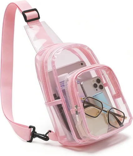 Vista 11 de TINYAT T9060 - Bolso bandolera transparente aprobado para estadios, bolso cruzado casual en el pecho para hombres y mujeres, T9060