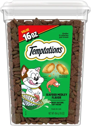 Vista 10 de Temptations Classic Crunchy and Soft Cat Treats, Seafood Medley Flavor, bolsa de 3 onzas (paquete de 12)