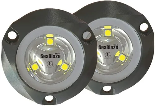 Vista 7 de Lumitec SeaBlaze - Mini luces LED subacuáticas para barco, grado marino, pesca, bote, skiff - se vende por par Azul