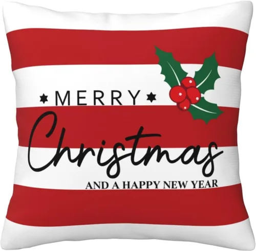 Vista 14 de GOOESING Fundas de almohada de Navidad con remolinos rojos, 16 x 16 pulgadas, diseño de bastón de caramelo dulce, doble remolino, color rojo