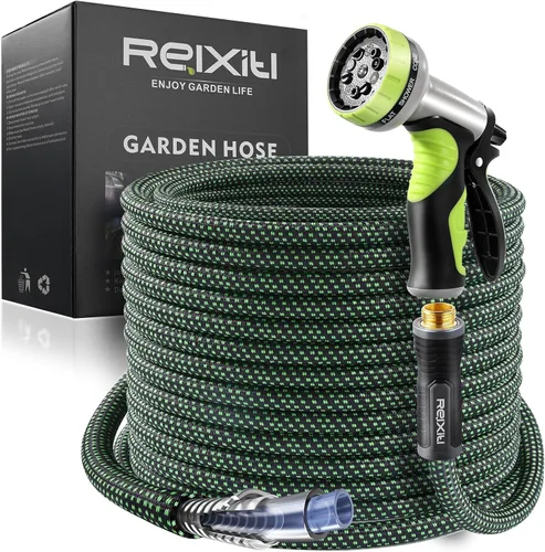 Vista 8 de Relxitl Manguera de jardín, manguera de agua flexible, manguera ultraligera no expandible, a prueba de fugas, resistente a la presión para patio