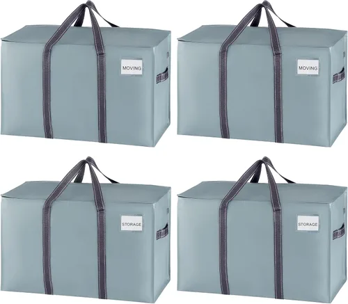 Vista 37 de VENO - Paquete de mudanzas, cajas de almacenamiento para embalaje universitario con tapas alternativas, para dormitorio, extragrande, asas