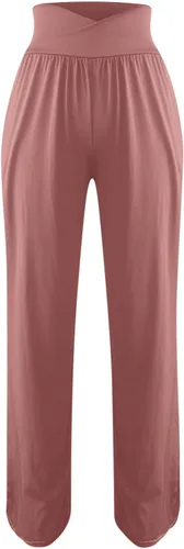 Vista 5 de SMIDOW Pantalones de yoga de pierna ancha para mujer con bolsillos, casuales, holgados, de cintura alta, pantalones de entrenamiento cómodos