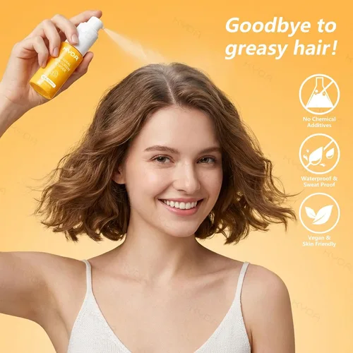 Vista 5 de KYDA Champú seco en polvo SPF 35, 0.71 onzas de tamaño de viaje Mineral Scalp Sunscrren Champú seco para mujeres y hombres, sin aerosol, champú