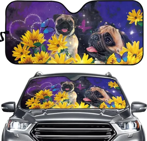 Vista 5 de Perro Bulldog Francés Impresión Parabrisas Ventana De Coche Parasol Cubierta Del Protector De La Ventana Delantera Del