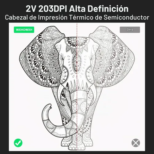Vista 3 de Impresoras portátiles inalámbricas para viajes, impresora mini térmica Bluetooth sin tinta de 300 DPI compatible con Android, iOS y laptop