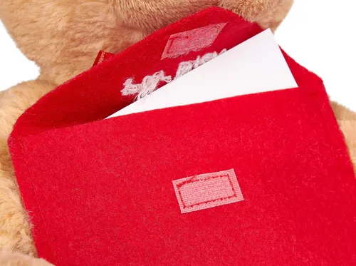 Vista 3 de BRUBAKER Oso de peluche con sobre rojo, para ti, 9.84 pulgadas, peluche de peluche, color marrón