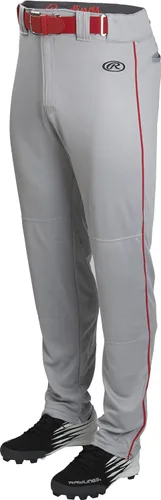 Vista 6 de Rawlings Pantalones de béisbol para hombre de la serie Launch Corte semirelajado de longitud completa Tallas para adultos Ribetes Varios