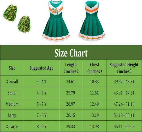 Vista 4 de Vestidos de animadora para niñas lindo disfraz de animadora de Halloween