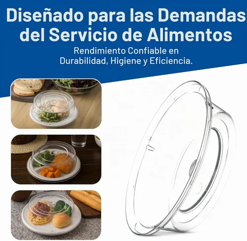 Vista 7 de Carlisle FoodService Products Cubierta plástica comercial de la placa, 8-11/16" a 9-1/8", transparente, grande