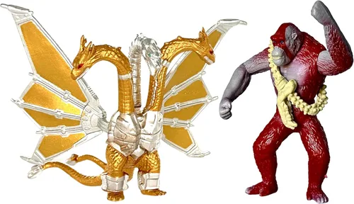 Vista 4 de TwCare Juego de 23 figuras de acción de Monster x Kong: The New Empire, mini dinosaurio dragón, juguetes de acción, evolucionado básico exquisito