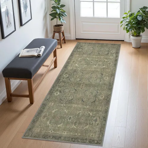 Vista 75 de Bavni Tapetes de 2 x 3 pies, lavable a máquina, clásico, con estampado gastado, ultradelgado, felpilla, decorativo, pelo corto, ligero