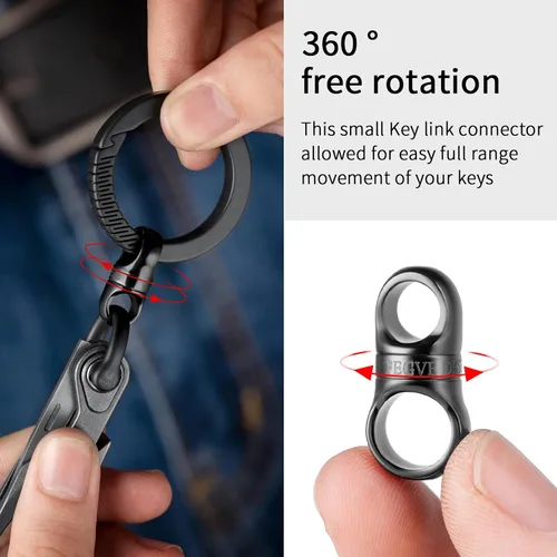 Vista 5 de FEGVE Llavero de titanio, llavero pequeño y resistente, mini llavero con conector para llaves