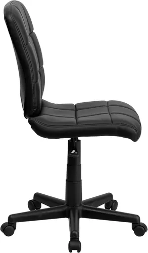 Vista 6 de Flash Furniture - Silla giratoria de respaldo medio de vinilo, acolchada, color negro