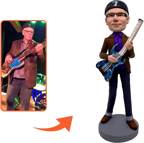Vista 4 de Figura de Bobblehead personalizada de 6 pulgadas, regalos personalizados para novio, figura de cabeza de automóvil, regalo hecho a mano para mejor