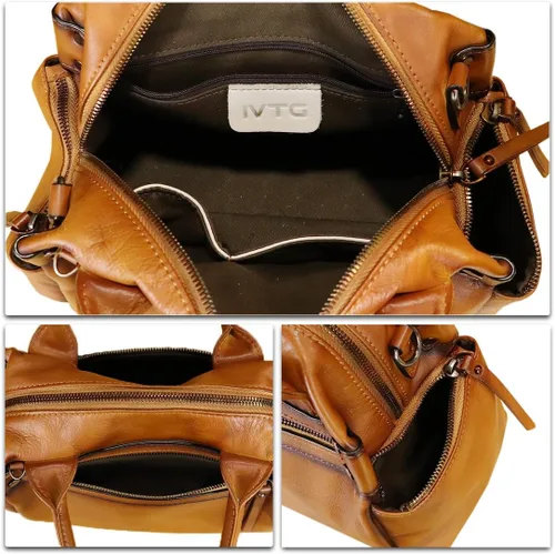 Vista 7 de Bolso de mano de cuero genuino para mujer, bolso de mano con asa superior, bolso cruzado vintage hecho a mano, bolsos retro