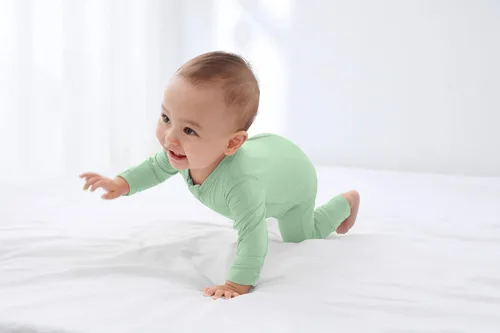 Vista 5 de GUISBY Mameluco sin pies para bebé, pijama de rayón con cremallera de 2 vías con manga larga