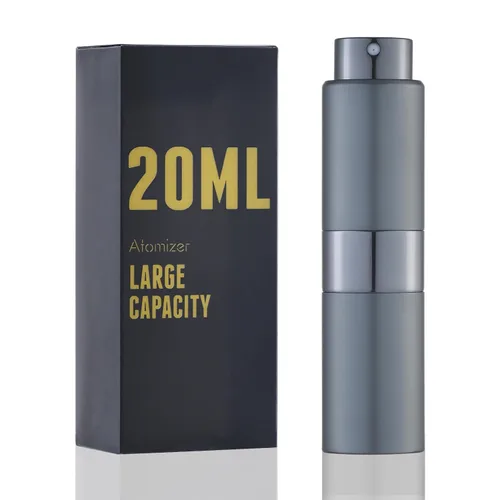 Vista 21 de Botella de perfume de viaje recargable 0.7 fl oz, atomizador de spray de colonia grande, negro