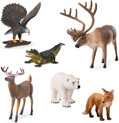 Vista 13 de Terra by Battat Conjunto familiar realista de oso pardo - 4 figuras de animales de plástico para niños, animales educativos de zoológico y juguetes