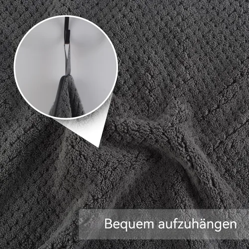 Vista 3 de KinHwa Toallas de mano de microfibra para baño, toallas faciales suaves y absorbentes, toallas de mano grises para baño, paños de lavado para spa