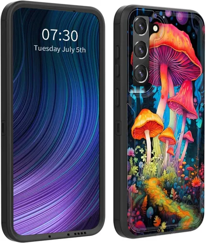 Vista 17 de Funda para Galaxy S23 5G, híbrida de doble capa (tapa a prueba de polvo integrada) (soporte magnético para automóvil) a prueba de golpes, protección