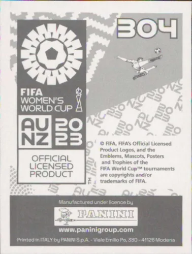 Vista 2 de Pegatinas de la Copa Mundial Femenina de Panini FIFA #304 Vanina Correa Argentina Mini Pegatina de Futbol de Fútbol 2023
