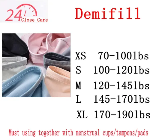Vista 5 de Demifill Adolescente Niñas Periodo Ropa Interior Algodón Suave Mujeres Bragas Para Adolescentes Escritos