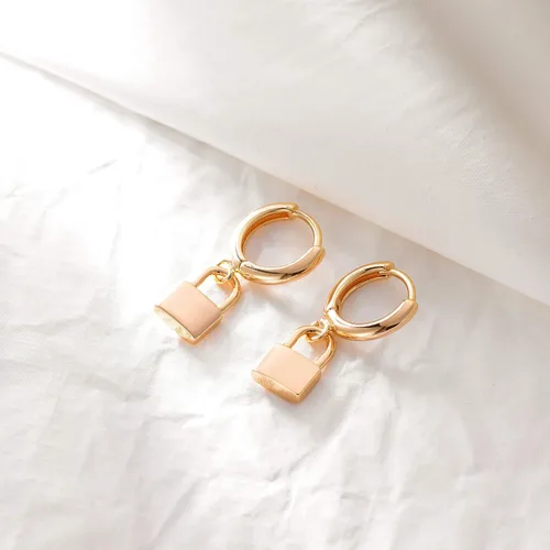 Vista 5 de VACRONA - Aretes tipo arracadas para mujer, chapados en oro de 14 quilates, diseño de aro de arracada