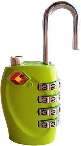 Vista 4 de Combinación de cerraduras de equipaje de viaje aprobadas por la TSA de 4 dígitos para maletas (verde-4 unidades)