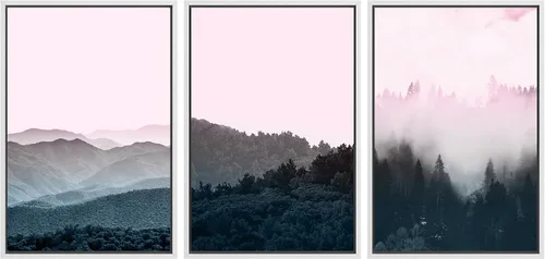 Vista 155 de SIGNWIN Lienzo enmarcado para pared, juego de arte tranquilo con reflejo de lago, acuarela, montaña y agua, ilustraciones modernas, arte abstracto
