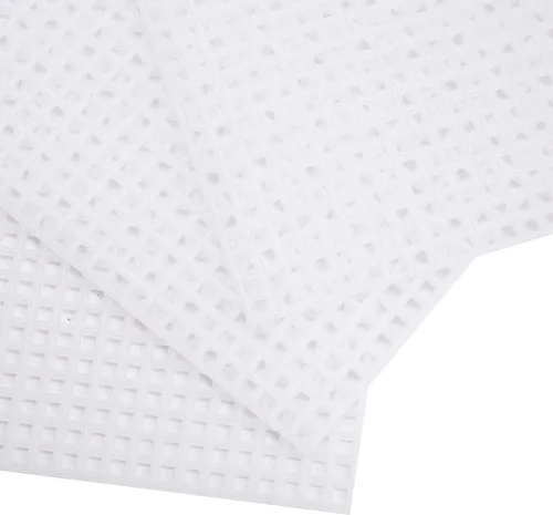 Vista 3 de Tosnail 100 hojas de malla de lona de plástico transparente de 4 x 4 pulgadas para manualidades de bordado