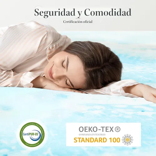 Vista 6 de [Usado] DUMOS Cubrecolchón de espuma viscoelástica tamaño individual, 3 pulgadas de grosor, almohadilla de gel refrescante con infusión de gel