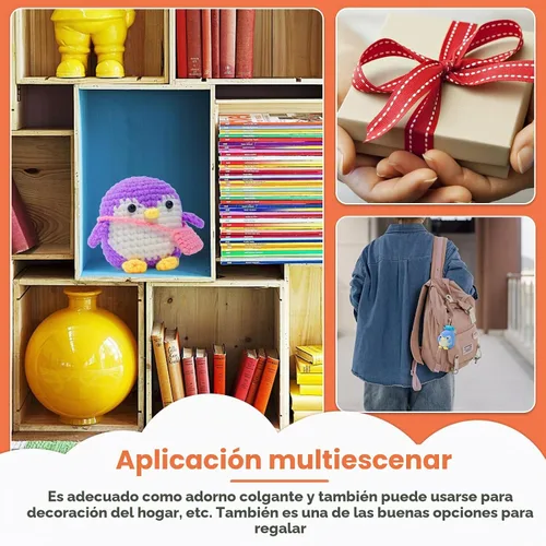 Vista 7 de Paquete de 2 kits de ganchillo para principiantes, kit de ganchillo de animales, bonito kit de inicio de ganchillo con video tutorial, 2 ganchillos