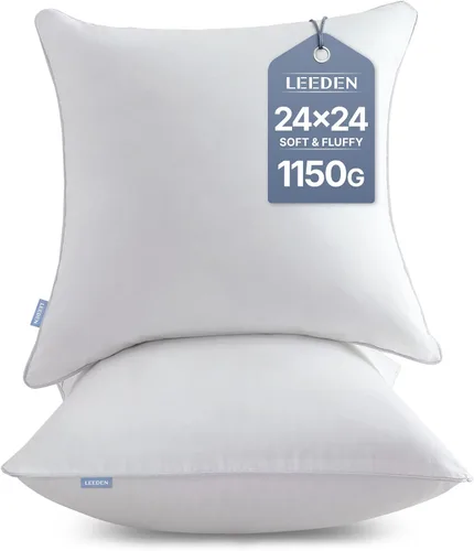 Vista 11 de Leeden - Juego de 2 rellenos de almohada de 30 x 50 cm, insertos de cojín con funda de 100% algodón, insertos rectangulares decorativos para sofá