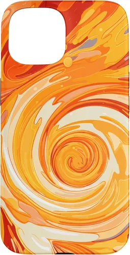 Vista 6 de iPhone 16 Swirl Orange Color Illustration Pattern Abstract Art Case