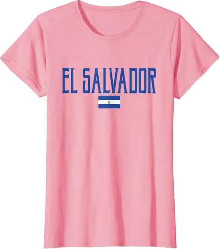 Vista 11 de Camiseta de texto azul con bandera de El Salvador, Negro, S