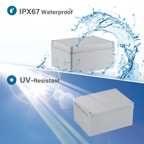 Vista 3 de Inkbird Plus Caja de conexiones de plástico, IP67 a prueba de polvo e impermeable, caja de bricolaje duradera para proyectos eléctricos, 8 x 6 x 4