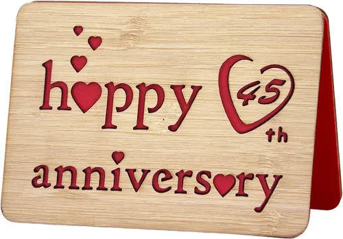 Vista 11 de Tarjeta de felicitación de madera para el primer aniversario, hecha a mano, 1 año, aniversario de boda, tarjeta de primer aniversario para ella, él