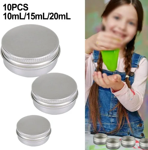 Vista 7 de Silver Aluminum Cosmetic Containers For Travel-Size Balms And Homemade Lip Care, Secure Empty Tins With Tight-Sealing Lids, Compact Portable