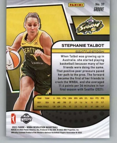 Vista 2 de 2022 Panini WNBA Revolution Groove #37 Stephanie Talbot Seattle Storm Basketball Trading Card